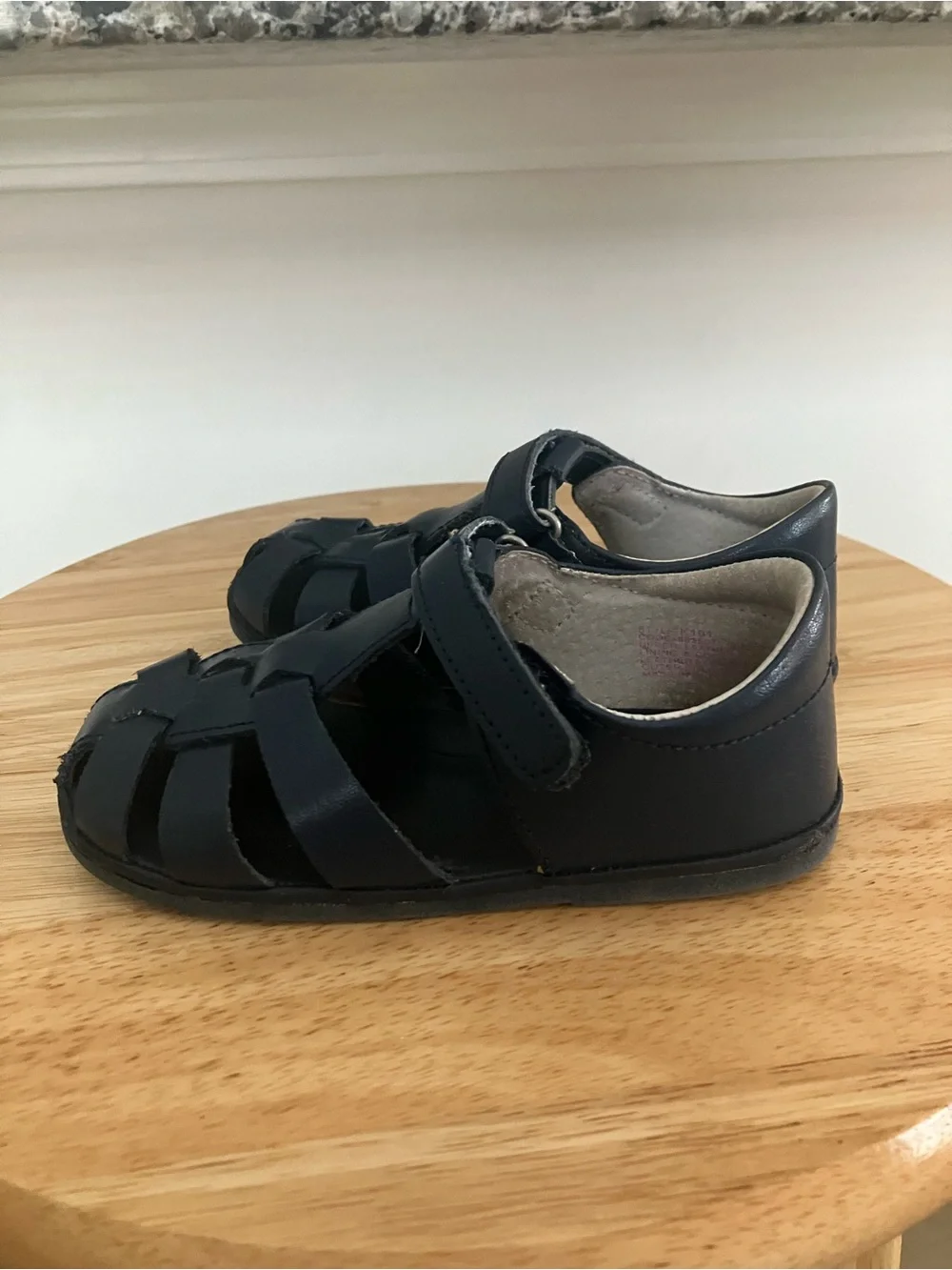 Angel by L'Amour Children's Navy Fisherman Sandals with Hook-and-Loop Strap